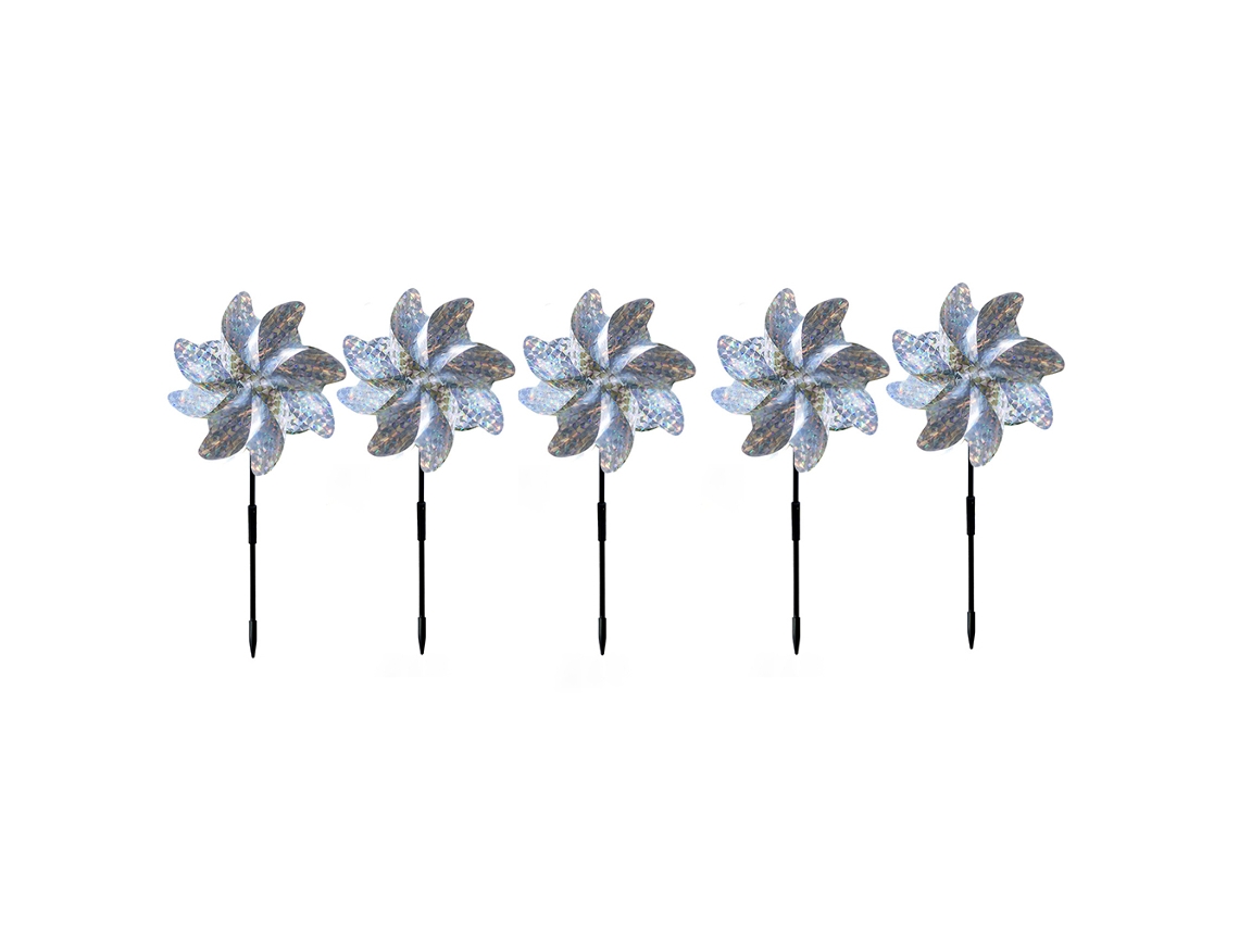 Molinillos de viento reflectantes para jardín, repelente de aves respetuoso con el medio ambiente con reflejo de luz visual para exteriores, un complemento elegante para cualquier jardín.