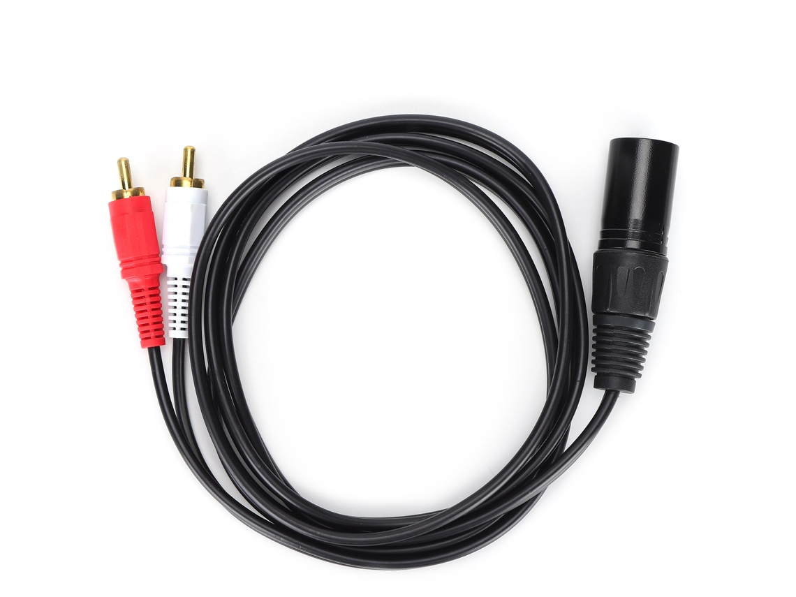 Cabo Jorindo XLR macho para microfone com conexão dupla RCA e divisor de sinal balanceado, 1,5 m