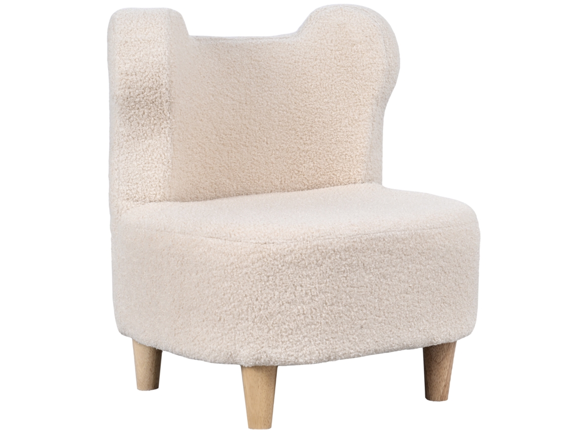 Sillón/sofá Infantil Con Respaldo En Forma De Oso, Tejido Polar De Peluche, 47 X 43 X 53 Cm, Beige.