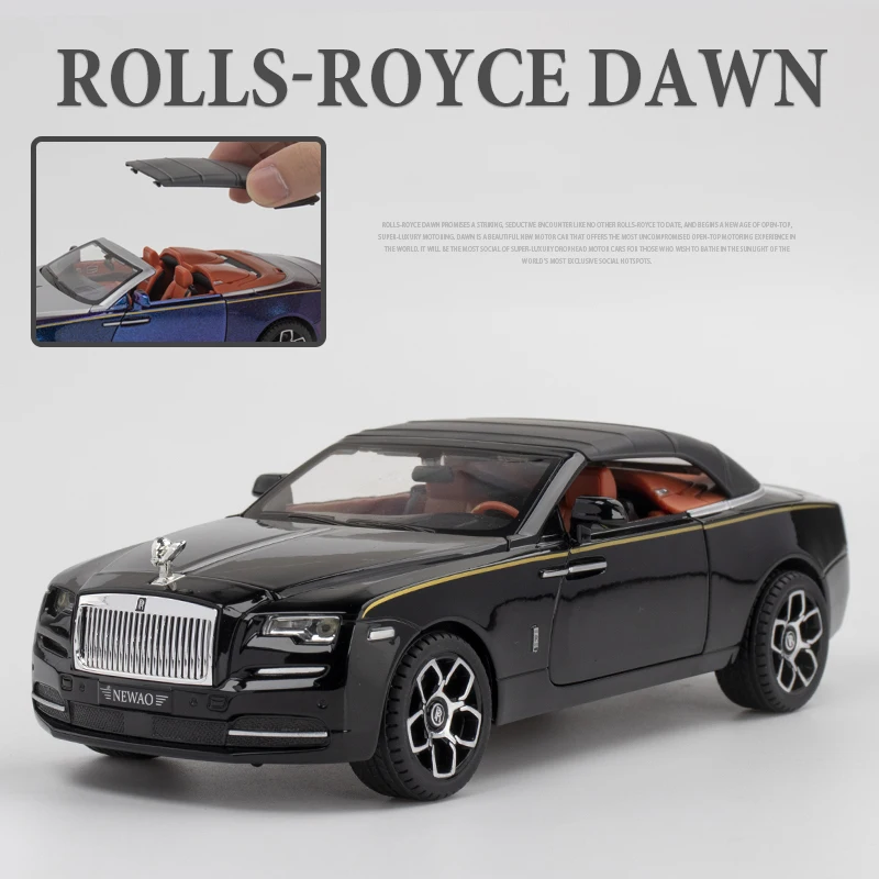 (negro) Coche De Juguete A Escala 1:24 De Aleación, Modelo De Metal Fundido A Presión Con Sonido Y Luz.