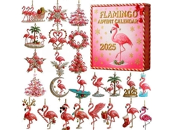 Calendario De Adviento De Navidad 2025 Serie Flamingo Cajas Sorpresa Decoración Acrílica Estilo Completo