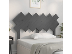 Cabecero De Cama Madera Maciza De Pino Gris 132x3x81 Cm