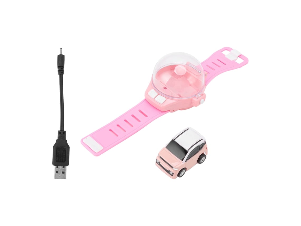 Brinquedo Carro De Controle Remoto Relógio Mini 2.4g Longo Alcance Presente Infantil Rosa