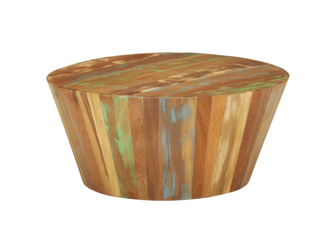 Mesa de Centro de Apoyo Ø 65X31 cm Madera Recuperada Maciza