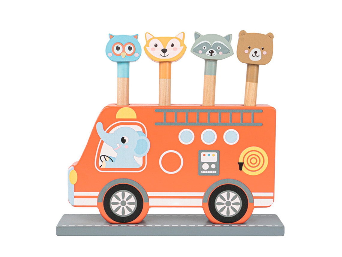 -juguetes De Madera Autobús Pop Up Juguete Emergente Juguetes Educativos Para Niños Niñas Regalos
