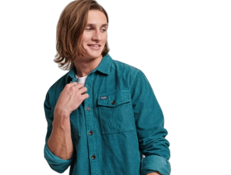 Camiseta para Hombre SUPERDRY (Algodón - L - Azul)