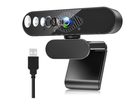 Cámara web USB, cámara web de transmisión 1080P con micrófono para PC, MAC, computadora portátil, cámara web Plug and Play (negro) BISBISOUS