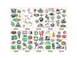 Ats-10 Piezas Tatuajes Temporales De Fútbol Para Niños Impermeables Luminosos Pegatinas Fiesta Suministros Decoraciones