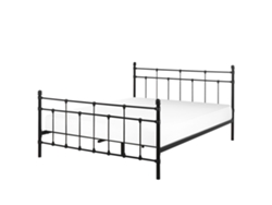 Cama con somier BELIANI Lynx de Acero Negro 161x209x110