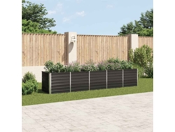 Cama de jardín elevada | Jarrón de jardín | Jardinera 400x80x77cm Acero Galvanizado Antracita Wsd414378 Lovely Home