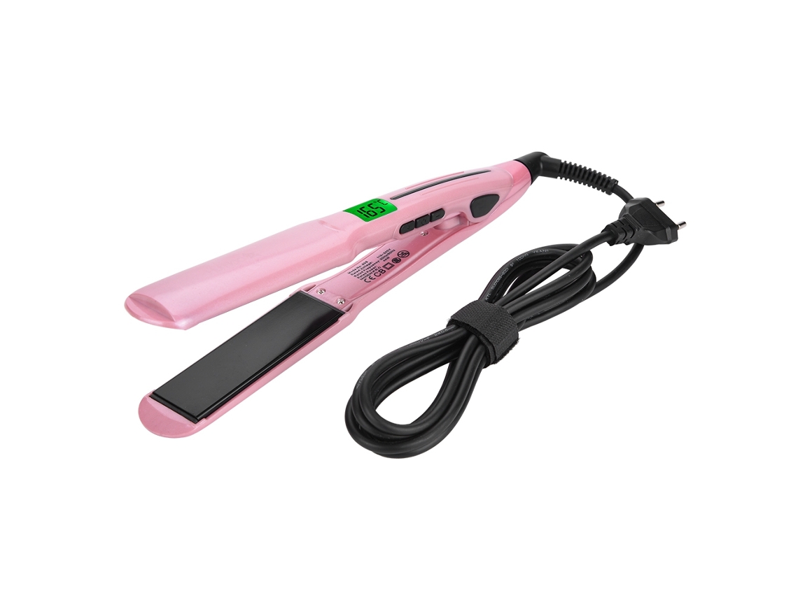 Plancha De Pelo Eléctrica Portátil De Cerámica Para Alisar Y Rizar Con Sensor Inteligente Automático Rosa