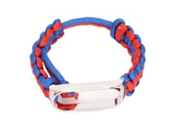 Pulsera ( Tejida Con Paracord, Ajustable) Para Xiaomi Mi Band 6/5 Nfc Azul Rojo