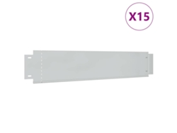 Juego de 15 vallas de césped de acero galvanizado, 100 x 20 cm, EXCLUSIVA MAISON
