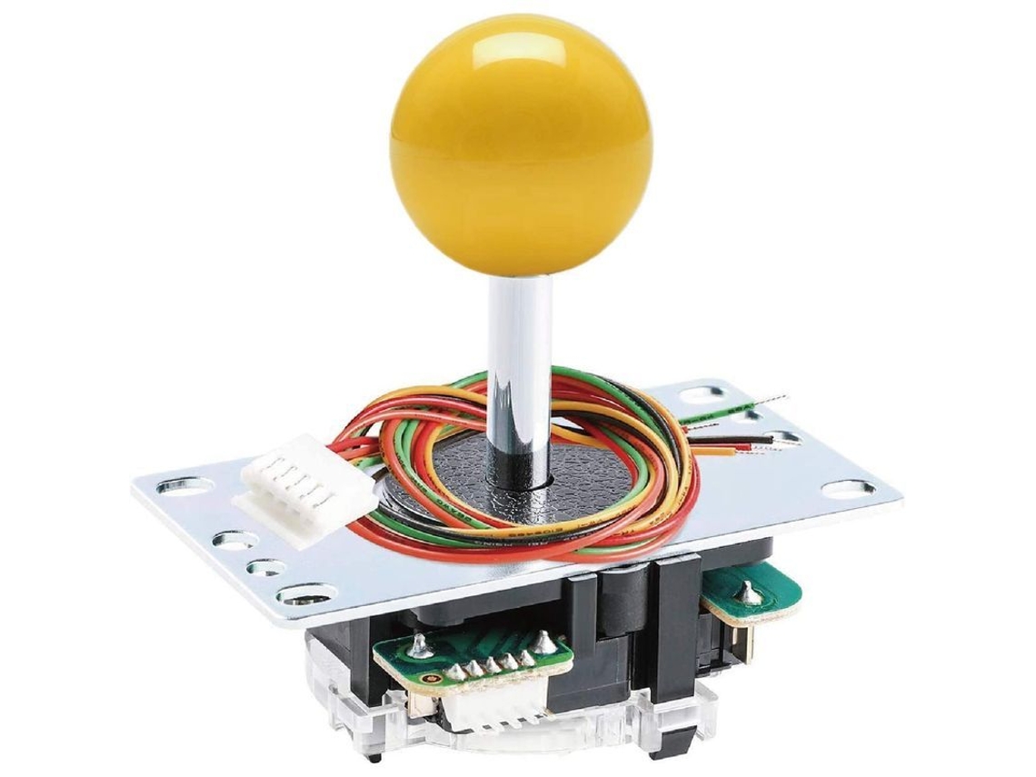 Joystick Arcade Amarillo Original - Ajustable De 4 Y 8 Pines, Compatible Con Catz Mad Sf4 Tournament