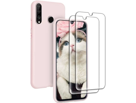 Carcasa + Protector Huawei P30 Lite HONGWE. Rosa