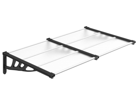 Marquesina puerta policarbonato negro y transparente 152,5x90cm VIDAXL
