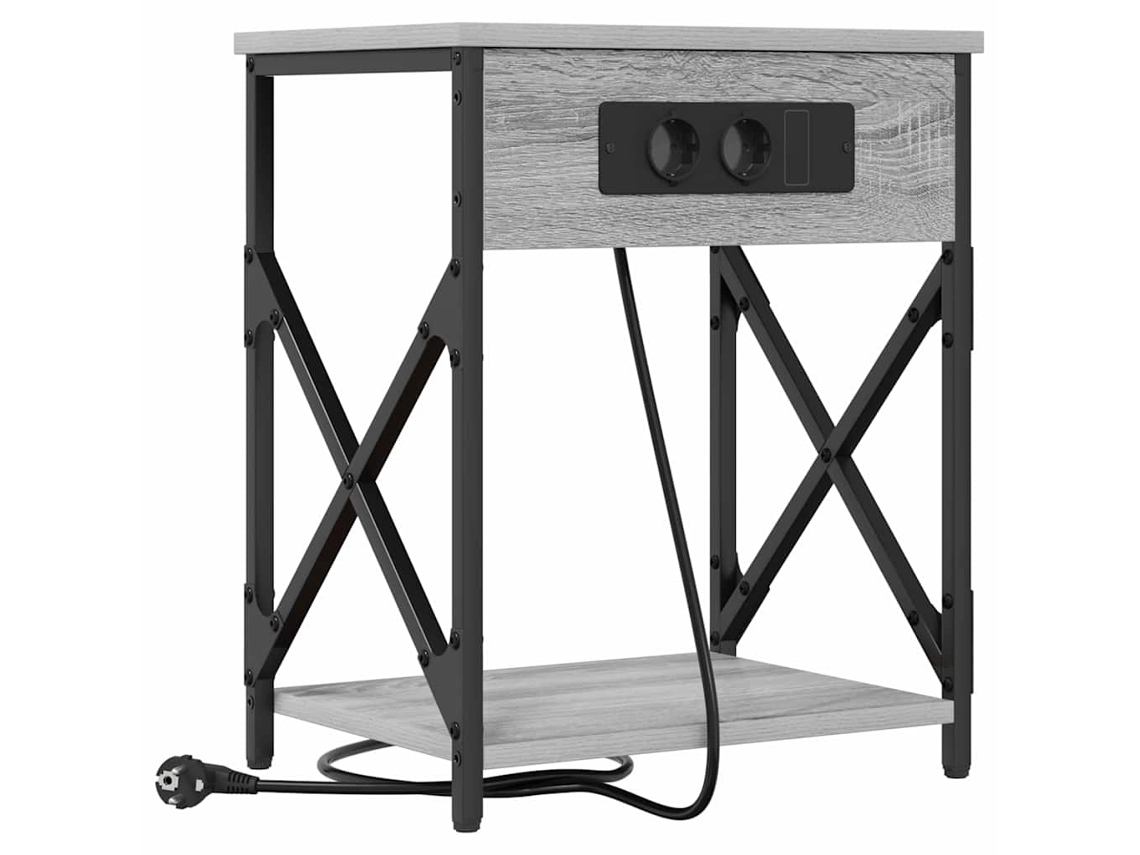 Mesilla de noche Sonoma gris 41 x 31 x 51 cm EXCLUSIVA MAISON