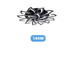 Lámpara de araña, control remoto, atenuación infinita, negra, 18 luces, OEM