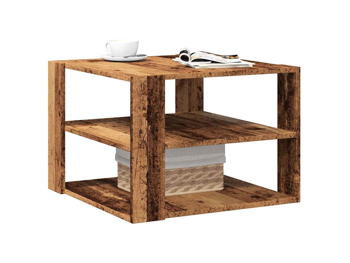 Set Mesas De Centro | Mesa De Café | Mesa De Salón Madera Ingeniería Envejecida 58x58x40 Cm