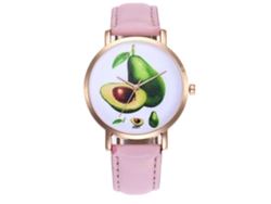 Reloj De Pulsera Sencillo Para Mujer Zhoulianfa Con Correa De Piel Sintética Rosa.