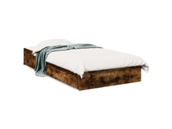 Maison Exclusive - Cama Con Cajones Madera De Ingeniería Roble Ahumado 90x190 Cm