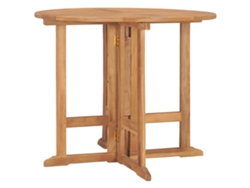 Mesa de comedor plegable para jardín, Ø90 x 75 cm, teca maciza, DKD HOME DECOR