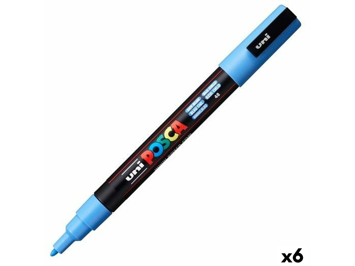 Rotulador POSCA Pc-3M Azul Celeste 6 Unidades