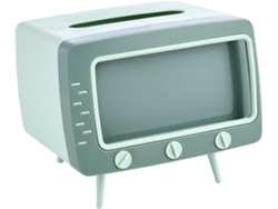 Caja de pañuelos - Dispensador de pañuelos estilo retro - Con soporte para smartphone - Verde