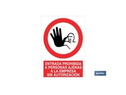 Señal poliestireno 420x297mm. entrada prohibida a personas ajenas a la empresa sin autorización