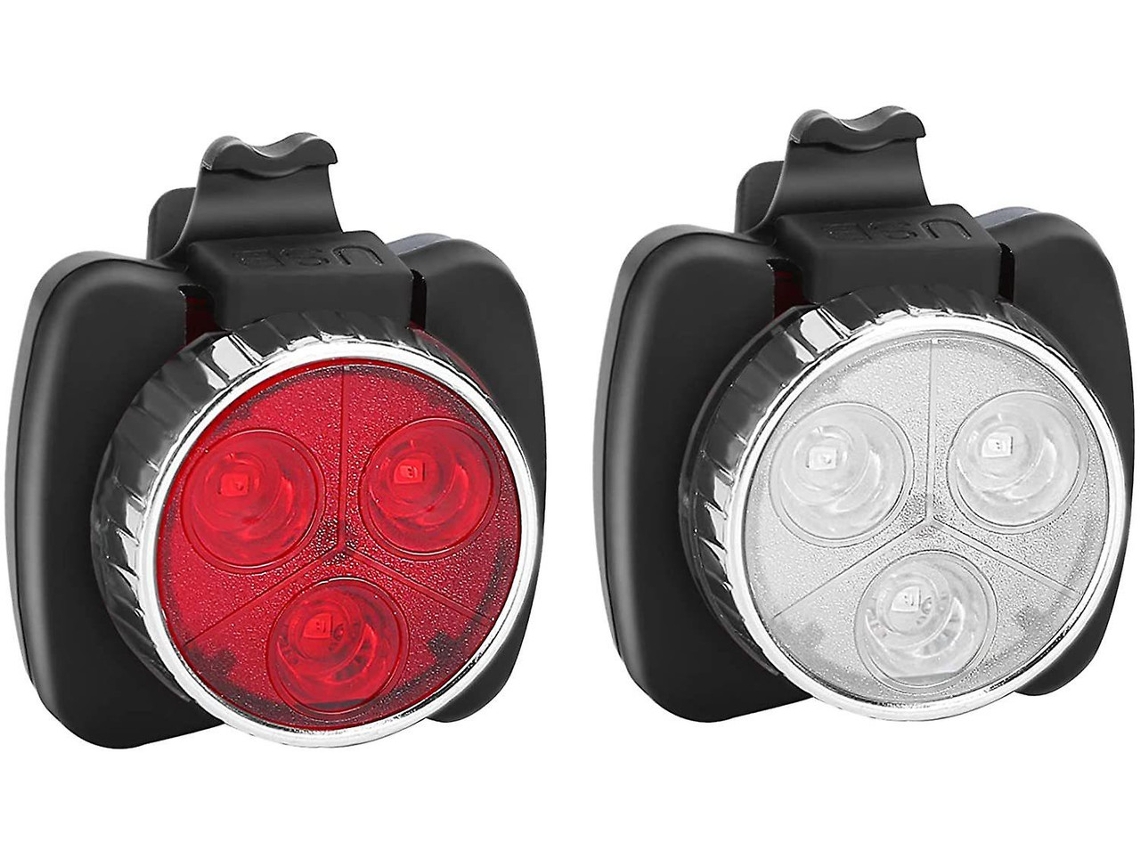 YIZHOOD Luz LED para bicicleta recargable por USB, 4 modos de brillo, resistente al agua y a los golpes DES421 (negro)