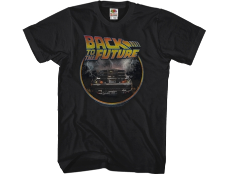 Camiseta Unisexo DEEPSTONE DeLorean Back To The Future Negro (L)
