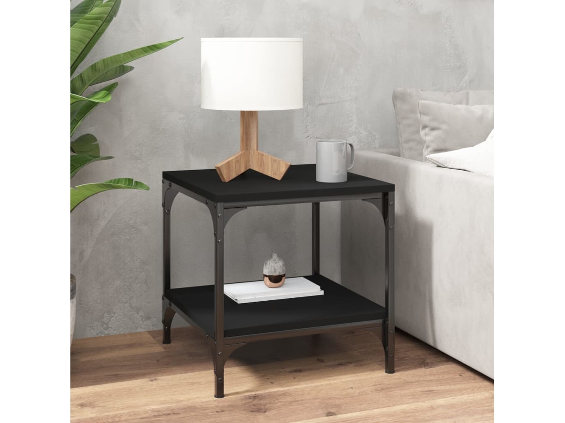 Mesa auxiliar | Mesa de centro | Mesa de comedor 40x40x40 cm, derivados de madera, color negro.