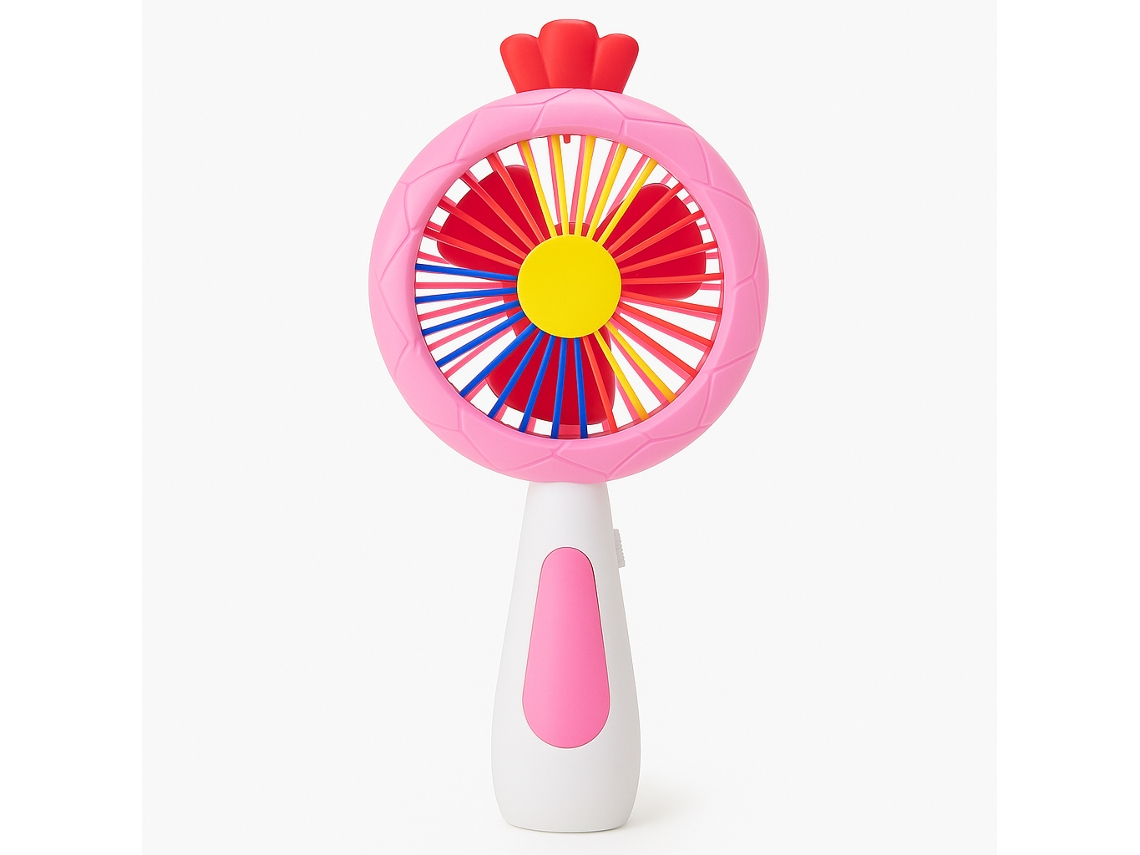 Ventoinha Portátil | Compacta, Bateria Recarregável, Usb, 2 Velocidades, Cabo Incluído Skyhe Hq66-23 Rosa