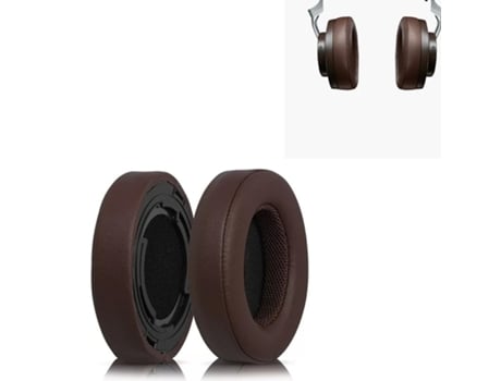 Juego de 2 almohadillas de cuero proteico con clips para Shure AONIC50 Marrón
