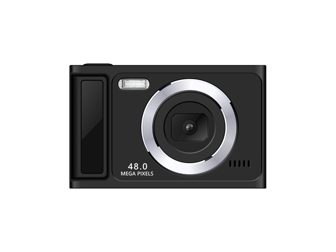 Cámara digital portátil retro Chrui CCD de 2,4 pulgadas, 48 millones de píxeles y enfoque automático (negra)
