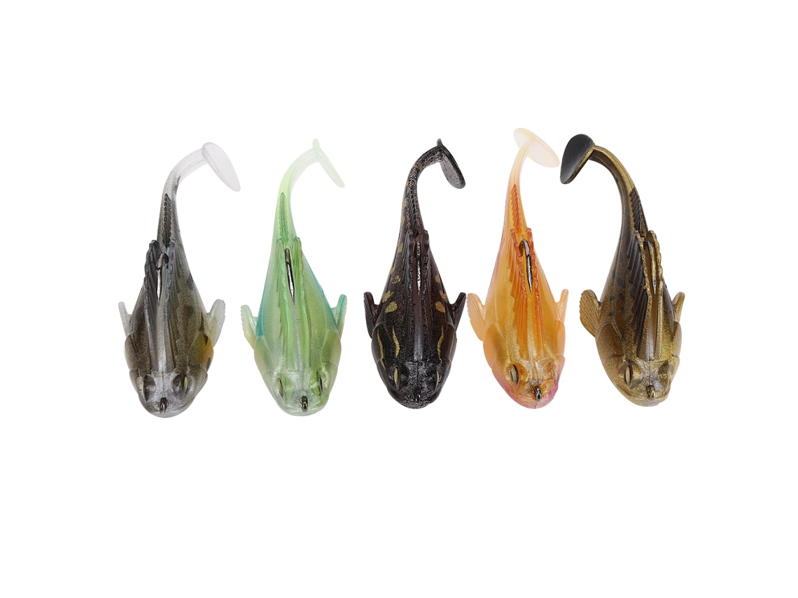 Señuelo Artificial De Pvc Blando Con Forma De Pez Y Anzuelo Para Pesca En Agua Dulce O Salada - Accesorio De Pesca