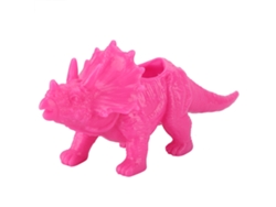 Maceta de cactus Triceratops con suculentas para decoración de jardín (rosa y rojo)