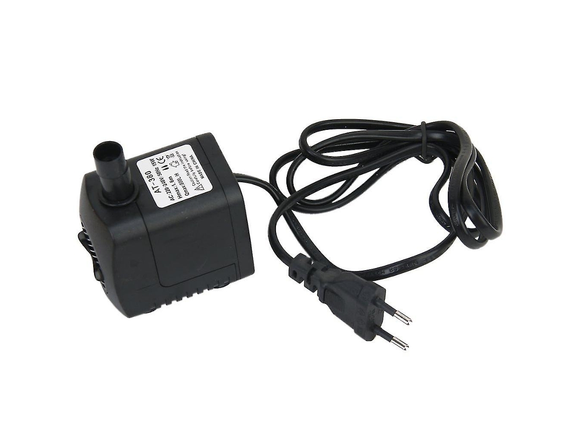 Bomba Sumergible 15w 220-240v 800l/h 1.6m Conectores Eu Para Acuario Fuente Estanque Ajustable Plástico Negro Negro