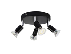 4 Focos de Techo Giratorios Negros Gu10 Lámpara de Metal Moderna para Salón Cocina Pasillo Comedor NETTLIFE