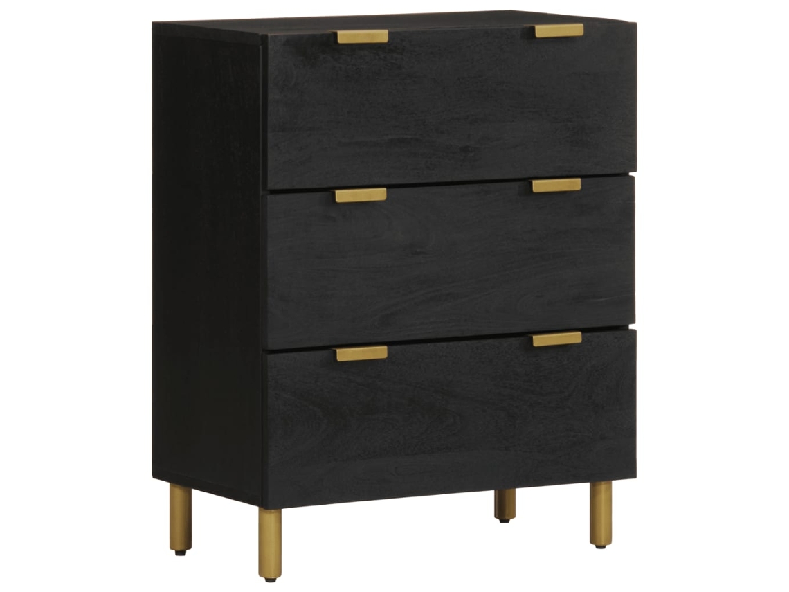 Maison Exclusive - Aparadores 2 Uds Madera De Ingeniería Negro 60x33x75 Cm
