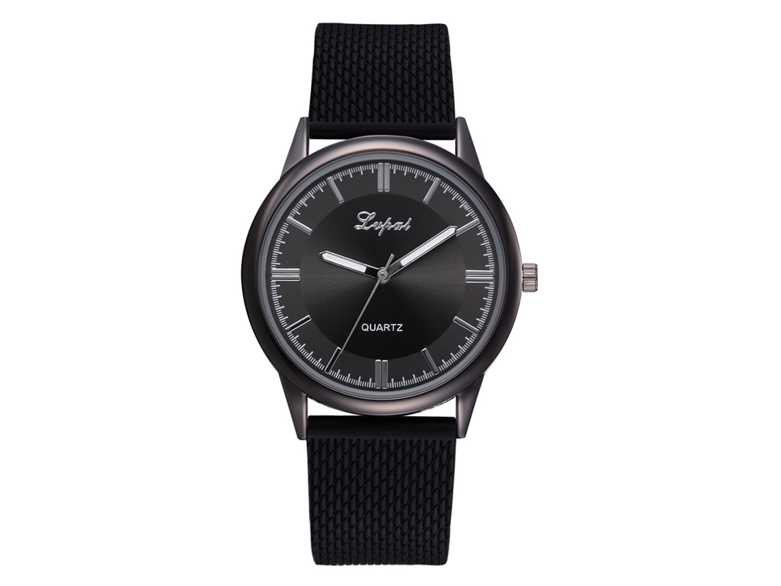 Reloj De Pulsera De Moda Para Mujer Lvpai Con Correa De Silicona Y Esfera Redonda De Aleación Negra.
