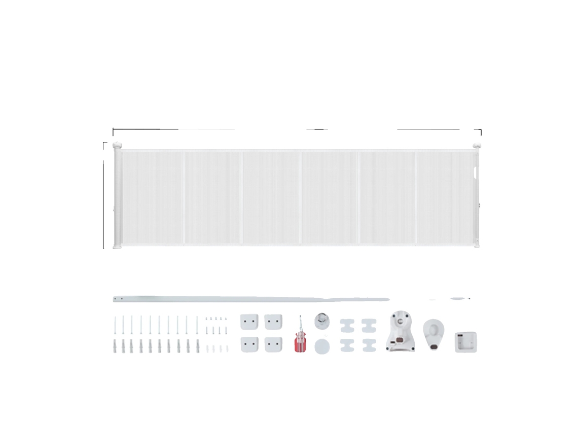 Barrera de seguridad retráctil para bebés, apertura con una sola mano, barrera anti-gateo, blanca, 279 cm (110 pulgadas)