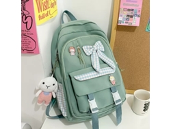 Mochila escolar con colgante de peluche, capacidad extra grande, verde, Hexinyigjly