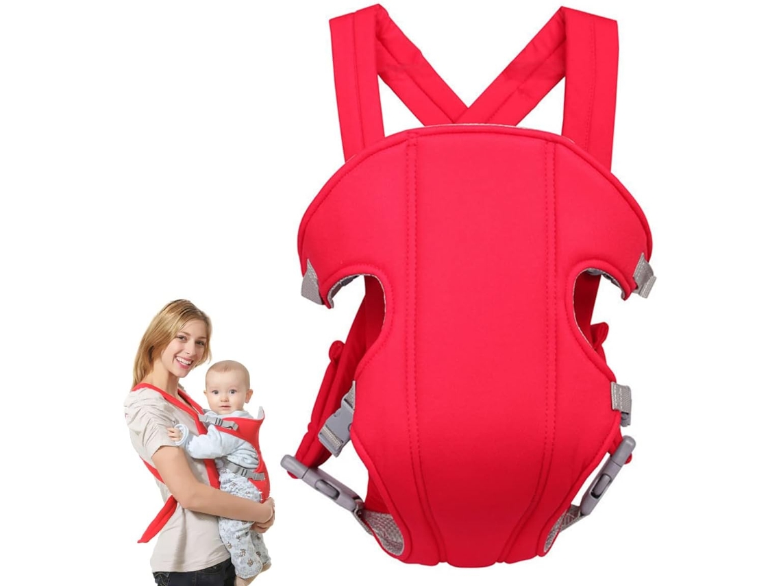 Portabebés ergonómico y transpirable, ajustable por delante y por detrás, de 3 a 16 meses, color rojo Gertiz