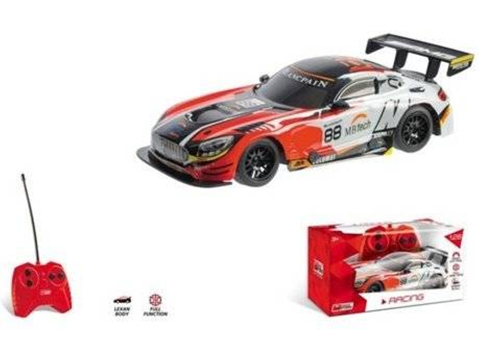 Coche Teledirigido 1:28 MONDO 63430 ((Rojo)