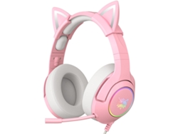 Auriculares Orejas Overear Sonido Surround Retroiluminación Led CHRONUS Rosa