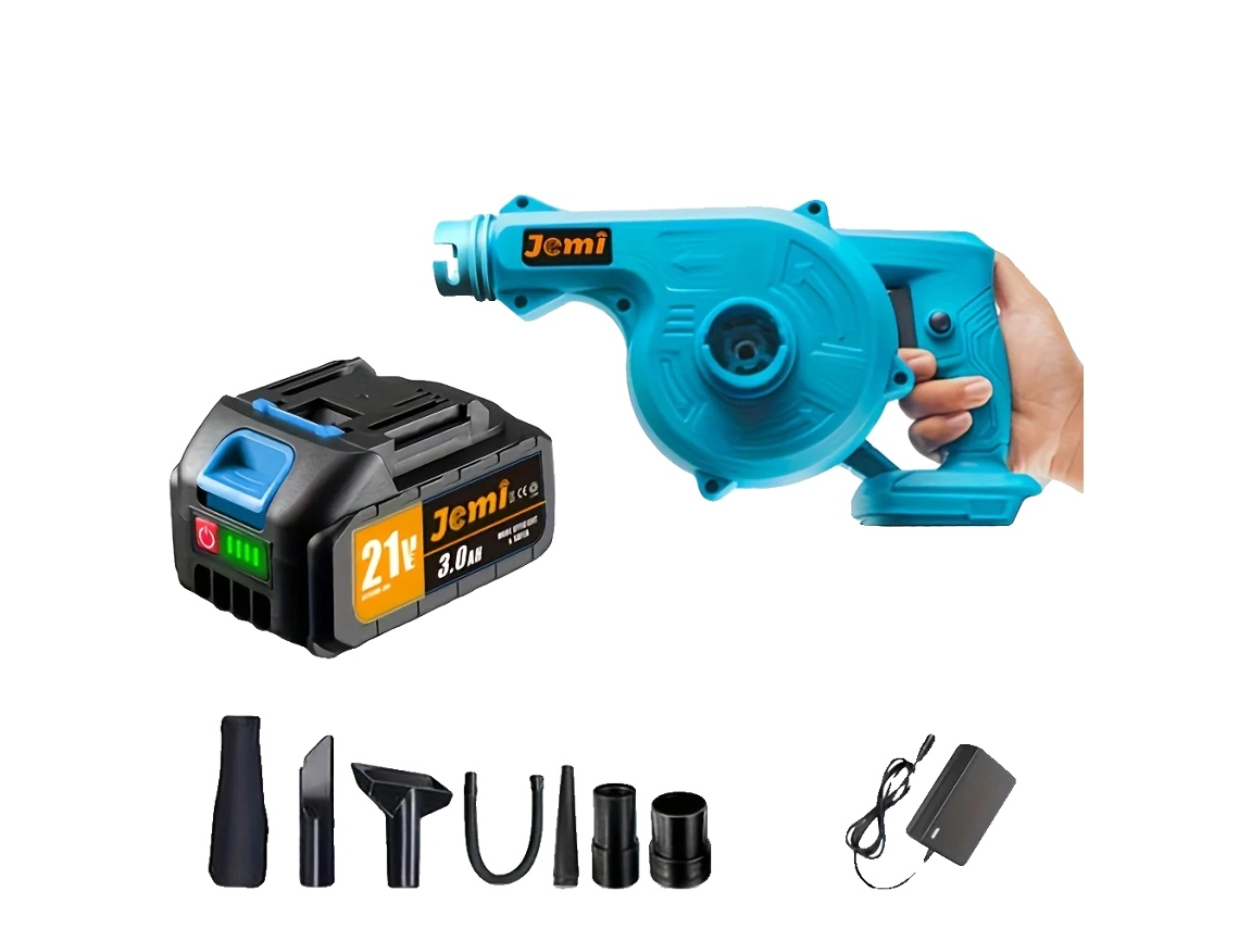 Soplador de hojas inalámbrico, funcionalidad 2 en 1, diseño ergonómico, 1 batería.