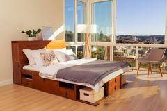 Cama Funcional Bali 140x190 cm blanco estructura con mucho espacio de almacenaje y cajones ideal para dormitorios pequeños memomad compatible colchón140x190