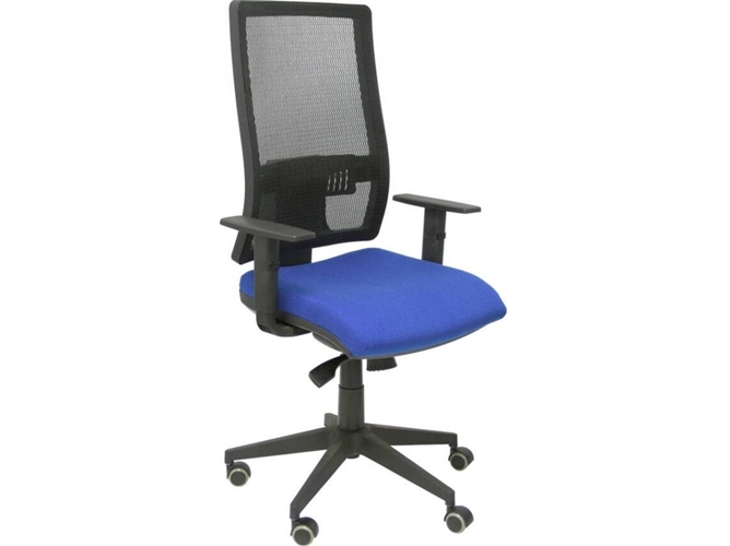 Silla de Escritorio Operativa PYC Horna Azul con ruedas antiarañazos (Brazos Ajustables - Malla)