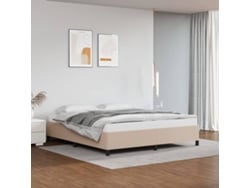 Estructura Cama Sin Colchón Cuero Sintético Capuchino 160x200cm